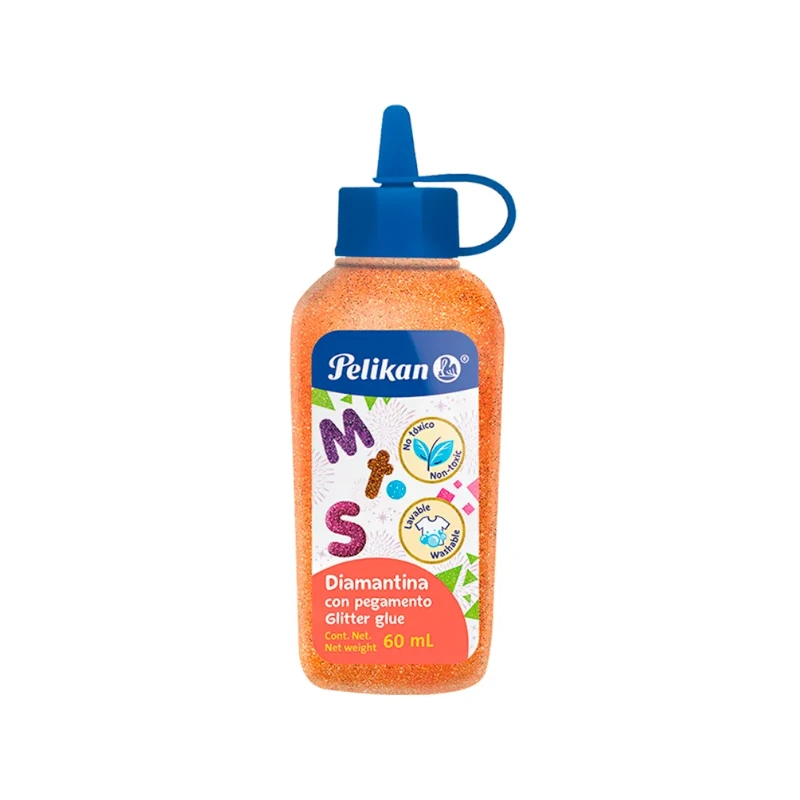 Plasticola Diamantina Naranja Pelikan 60ml