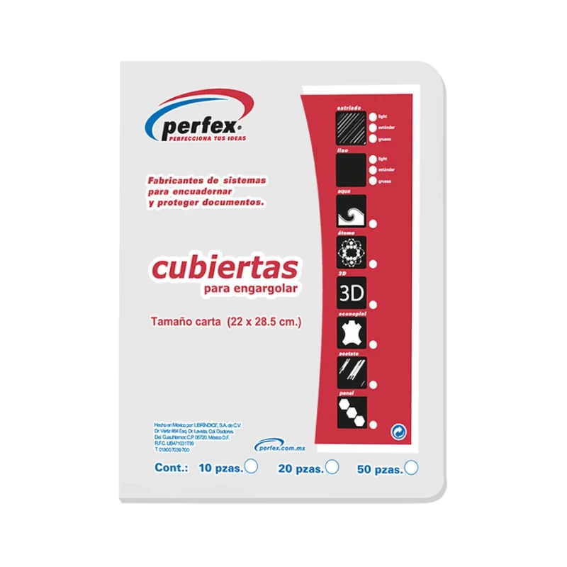 Cubierta Para Encuadernar Tamaño Carta Paquete50 Liso Premium 14 Puntos Kristal Perfex