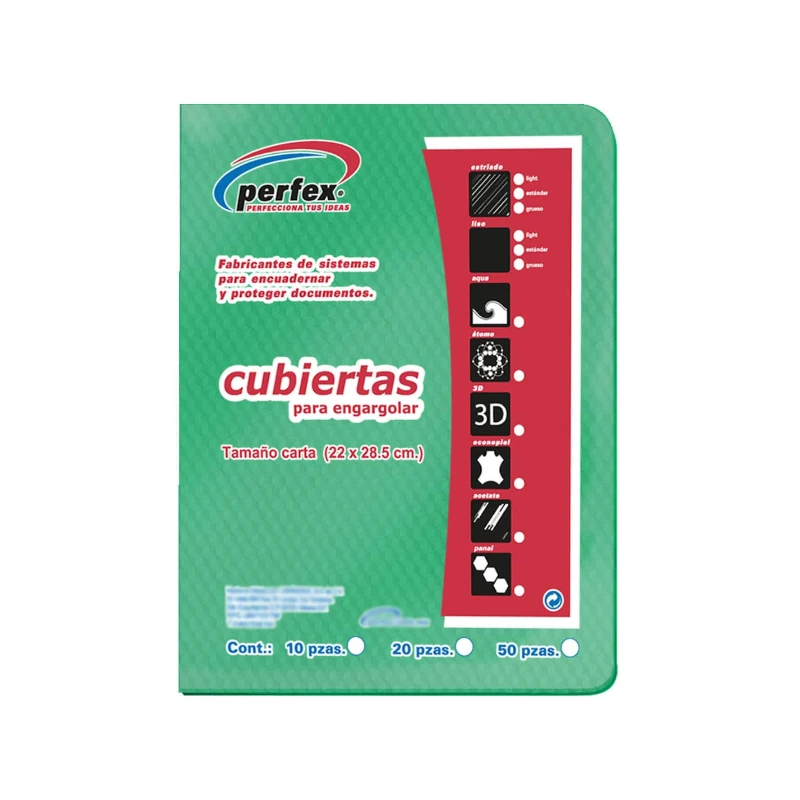 Cubierta Para Encuadernar Tamaño Carta Paquete50 Diamante 14 Puntos Azul Int Perfex