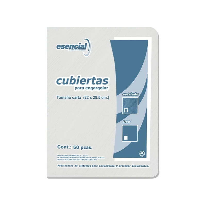 Cubierta Para Encuadernar Tamaño Oficio Paquete50 Estriada Esencial 14 Puntos Kristal Perfex