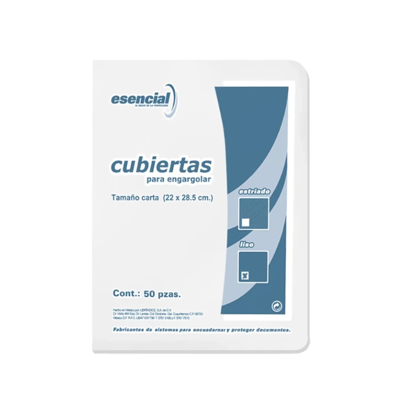 Cubierta Para Encuadernar Tamaño Carta Paquete50 Liso Esencial 14 Puntos Kristal Perfex