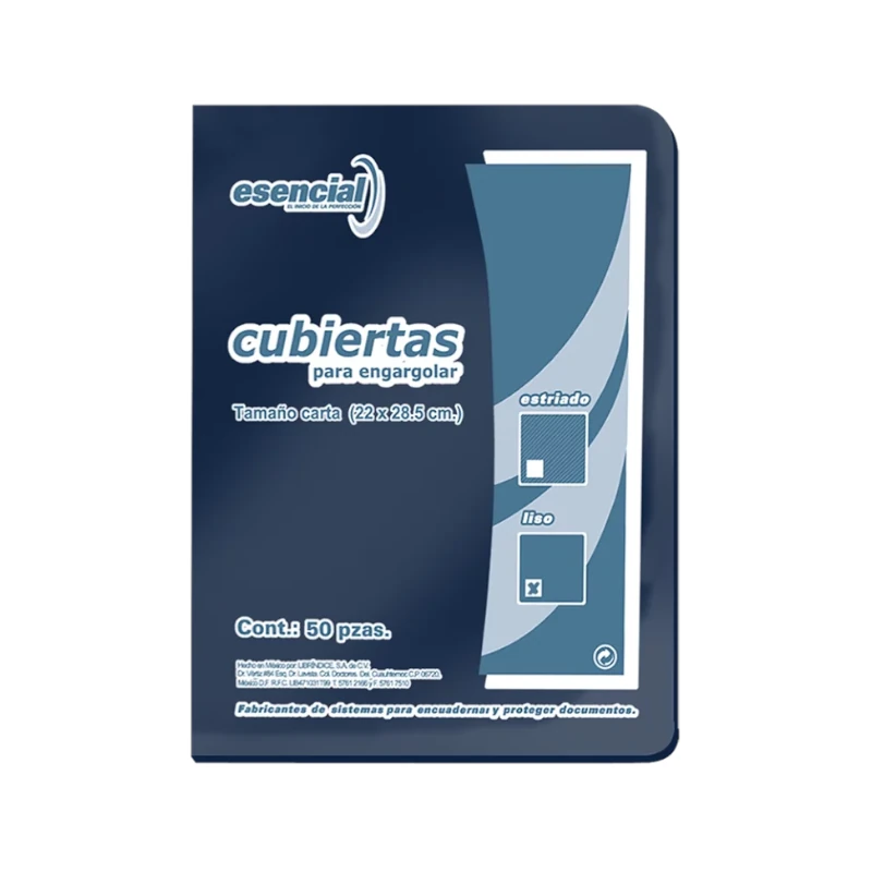 Cubierta Para Encuadernar Tamaño Oficio Paquete50 Liso Esencial 14 Puntos Azul Oscuro Perfex
