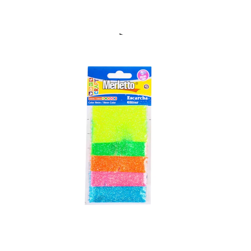 Escarcha Merletto Paquete 5 Bolsitas 7Gr Blister Neon Surtido