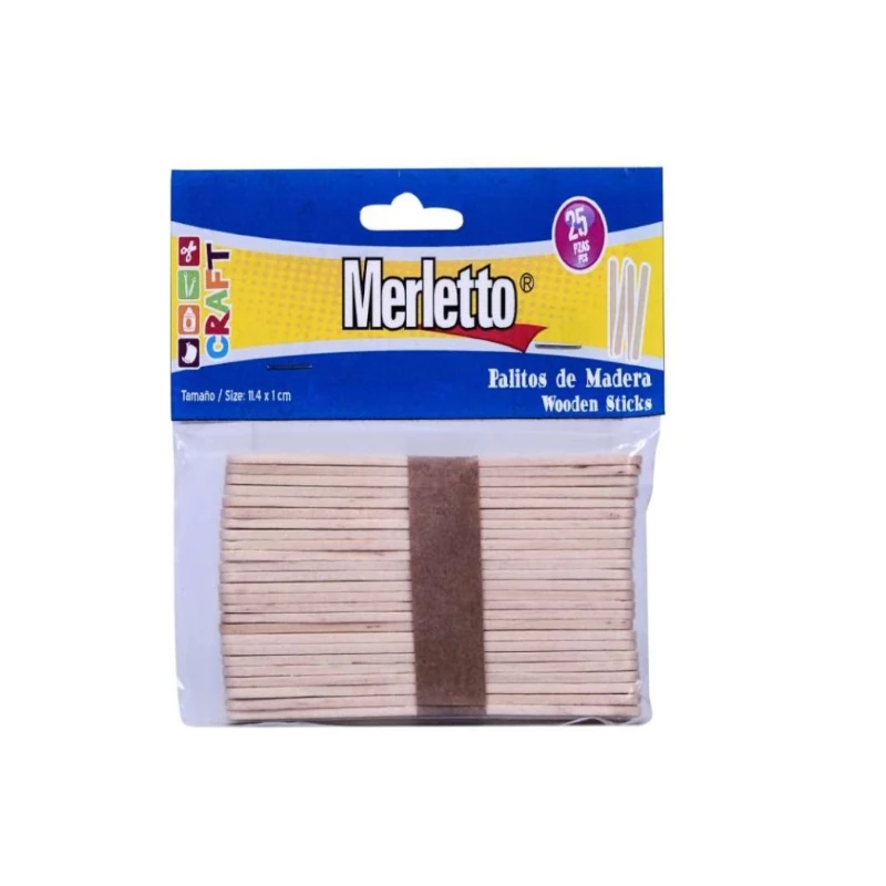 Paleta Natural Paquete 25 11.4x1x0.2cm Merletto