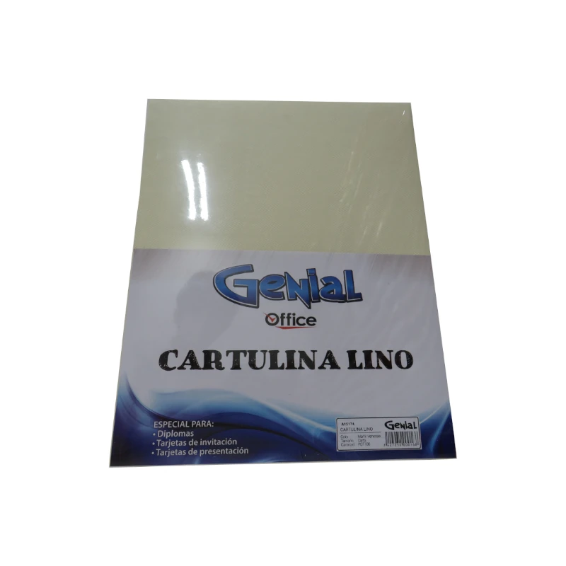 Cartulina Tamaño Carta Paquete100 Lino Marfil Venessia Acosmart