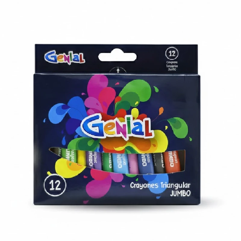 Crayon 12 Colores Jumbo Triangular Genial