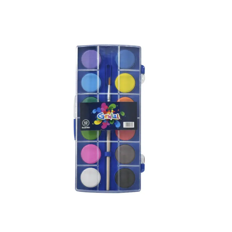 Acuarela 12 Colores Genial + Pincel Blister