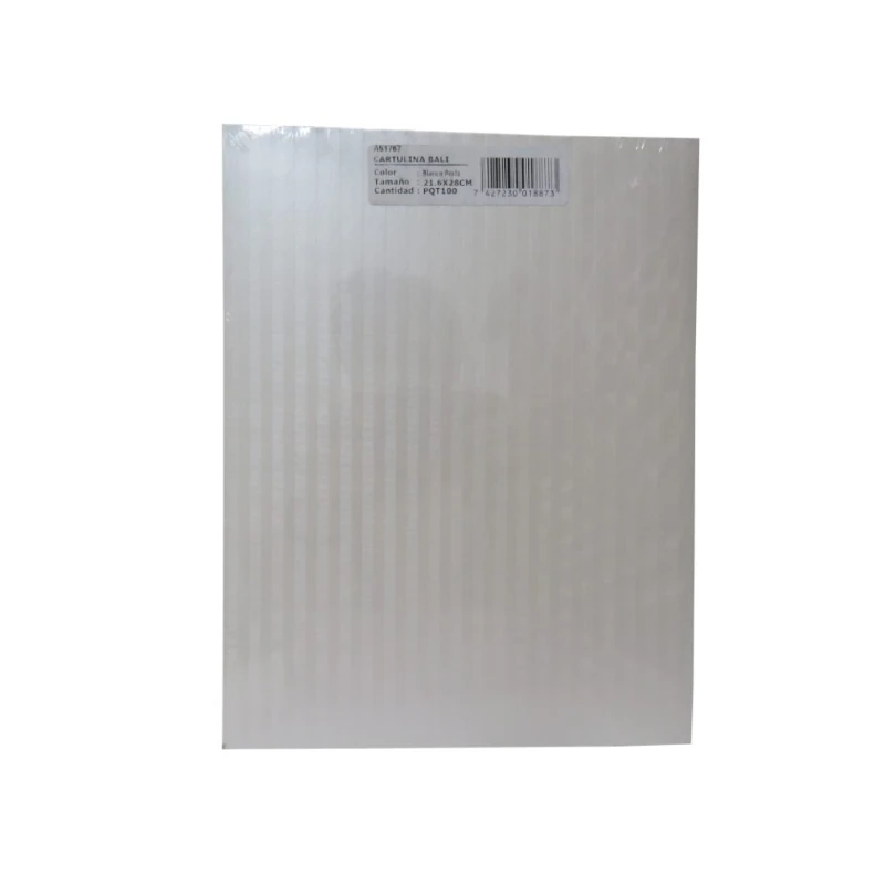 Cartulina Tamaño Carta Paquete100 Bali Blanco Perla
