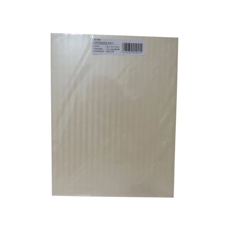 Cartulina Tamaño Carta Paquete25 Bali Amarillo Plasma