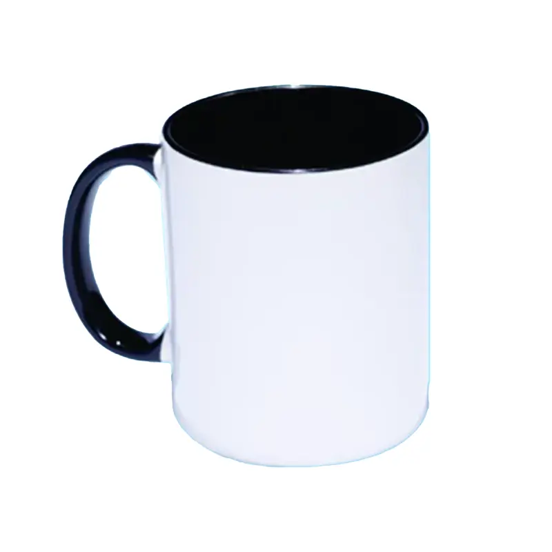 Taza Ceramica Para Sublimar 11Oz Agarrador E Interior Negro