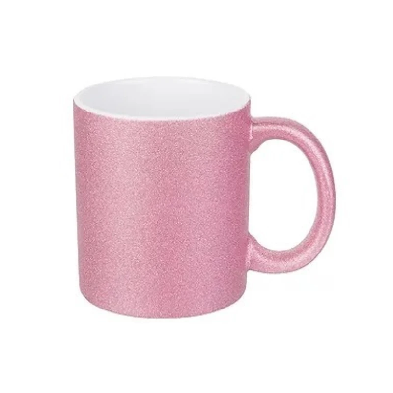 Taza Ceramica Para Sublimar 11Oz Escarchada Rosa