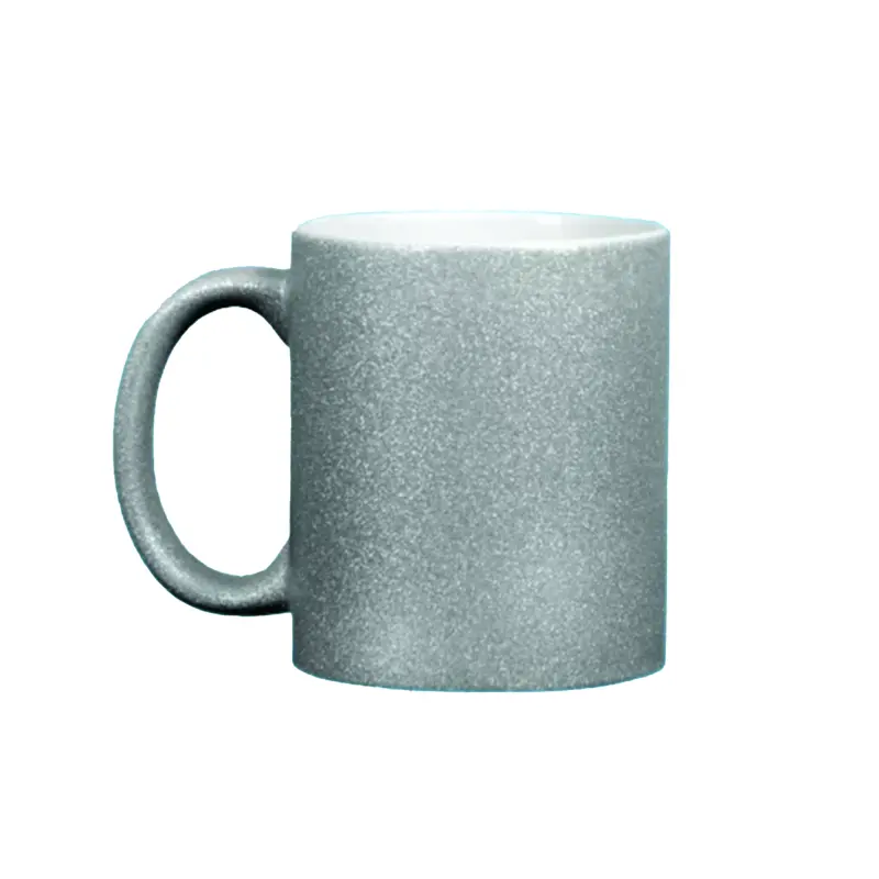 Taza Ceramica Para Sublimar 11Oz Escarchada Plata