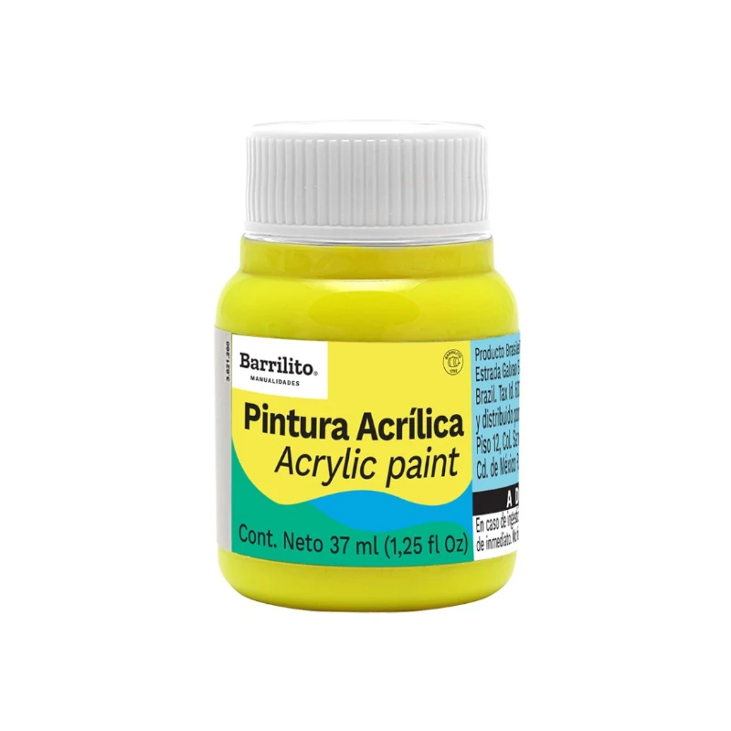 Pintura Acrilica 37Ml Amarillo Limon Barrilito