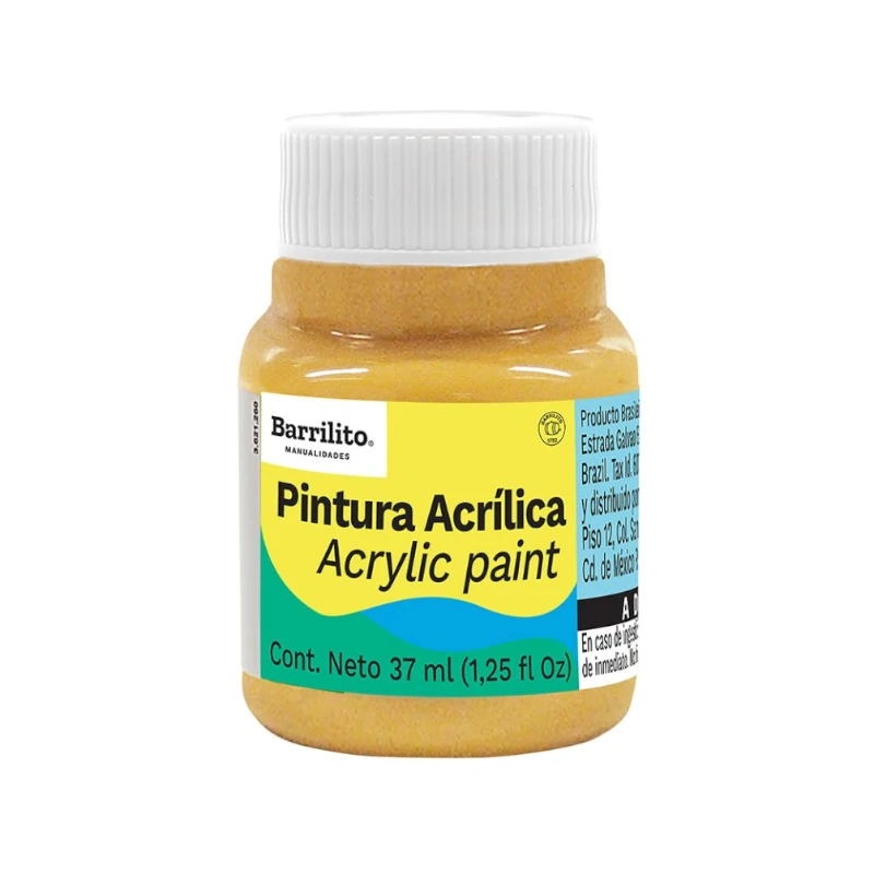 Pintura Acrilica 37Ml Oro Metalico Barrilito