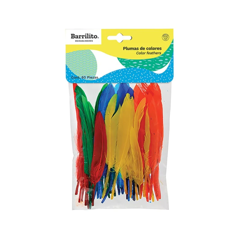 Plumas De Color Paquete60 F009 Barrilito