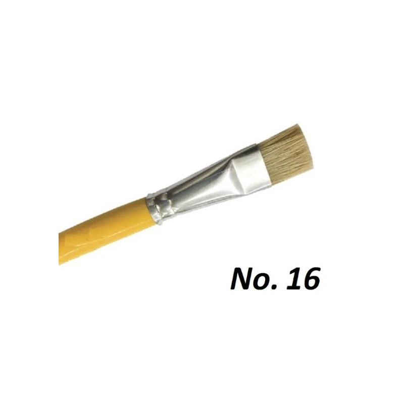 Pincel Barrilito #16 Plano Largo Pelo De Cerda