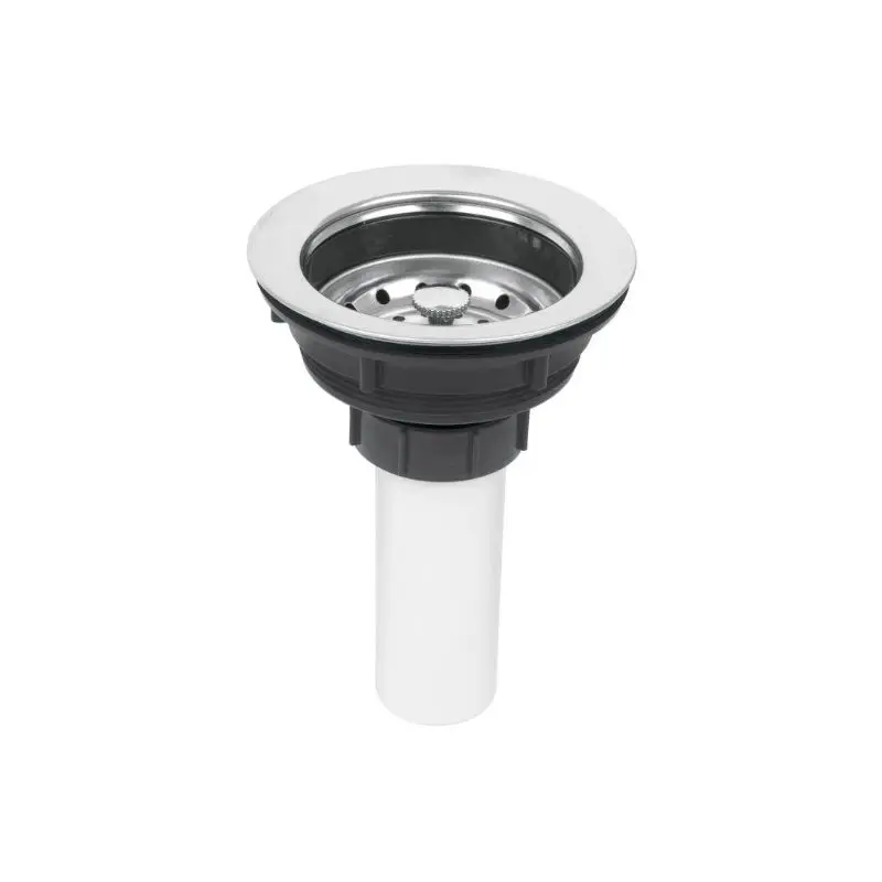 Tubo Desague Plastico Con Canasta Para Lavatrasto Foset 49353