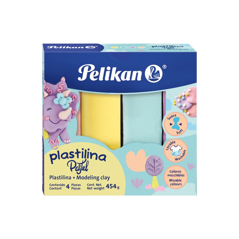 Plastilina Pelikan 4 Colores Pastel