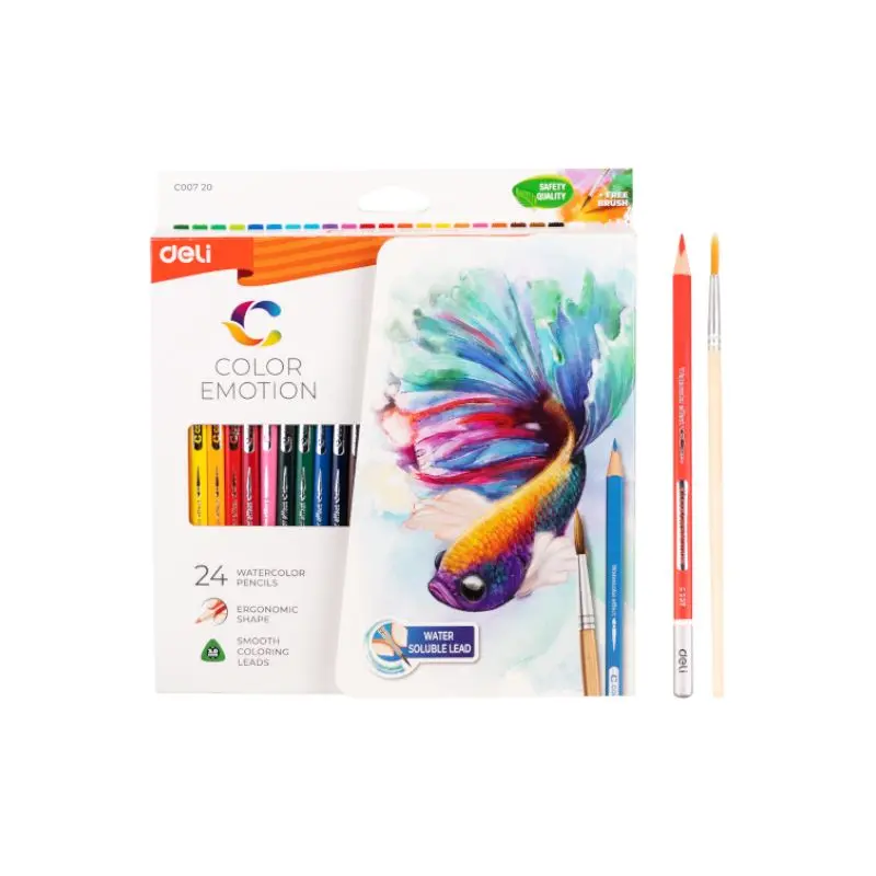 Lapiz Color Largo 24 Colores Deli Acuarela