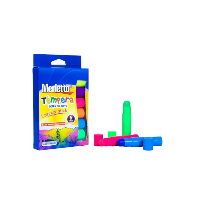 Tempera Solida Merletto 10Grs 6Pzs Neon