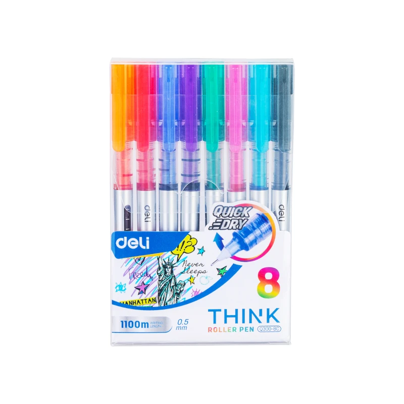 Boligrafo Deli Paquete8 0.5Mm Think