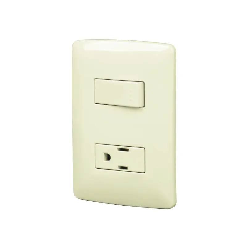 Interruptor Con Toma Con Placa Volteck 48666