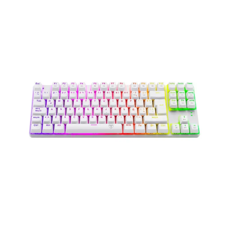 Teclado T-Dagger Gaming Bora Usb Blanco Rgb Tkl Switch Azul Tgk315 Mecanico Anti-Ghosting