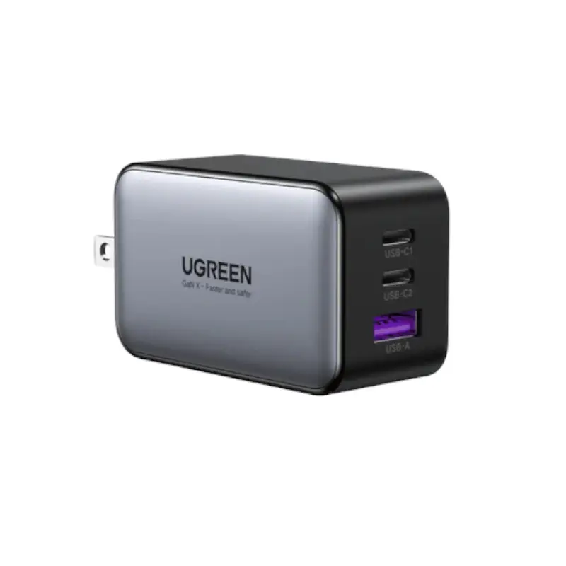 Adaptador De Corriente 2 Usb-C + 1 Usb-A Carga Rapida 65W Gan Neg Cd244 Ugreen