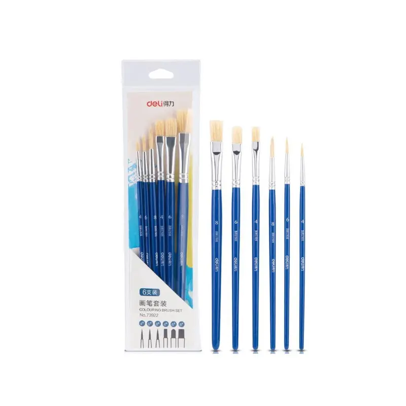 Pinceles Paquete 6 Surtido 4/6/8 Redondo/Plano Deli