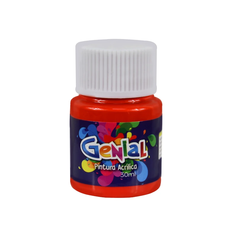 Pintura Acrilica 30Ml Rojo Naranja Genial