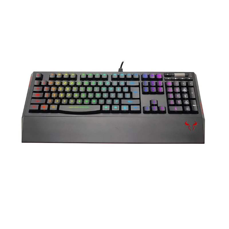 Teclado Riotoro Gaming Usb Negro Rainbow Kkr610 Membrana Full Size Anti-Ghosting