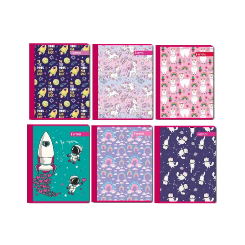 Cuaderno Cosido Grande 200 Pag Surtido Uv Ferrini Femenino