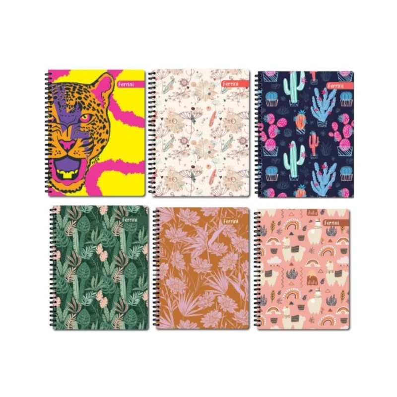 Cuaderno #3 10 Mat Ferrini Pasta Dura Doble Anillo Surtido Uv 200hj Femenino