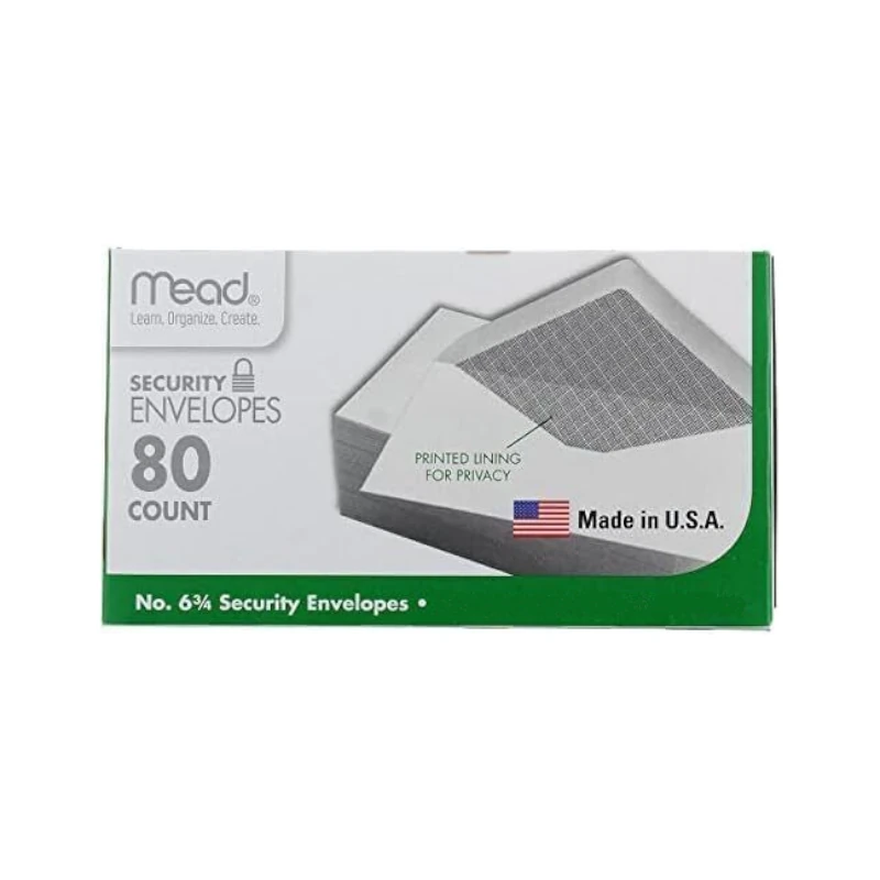 Sobre Blanco Tamaño Oficio 4 1/4 X 9 1/2 Paquete80 Cinta Desplegable Mead