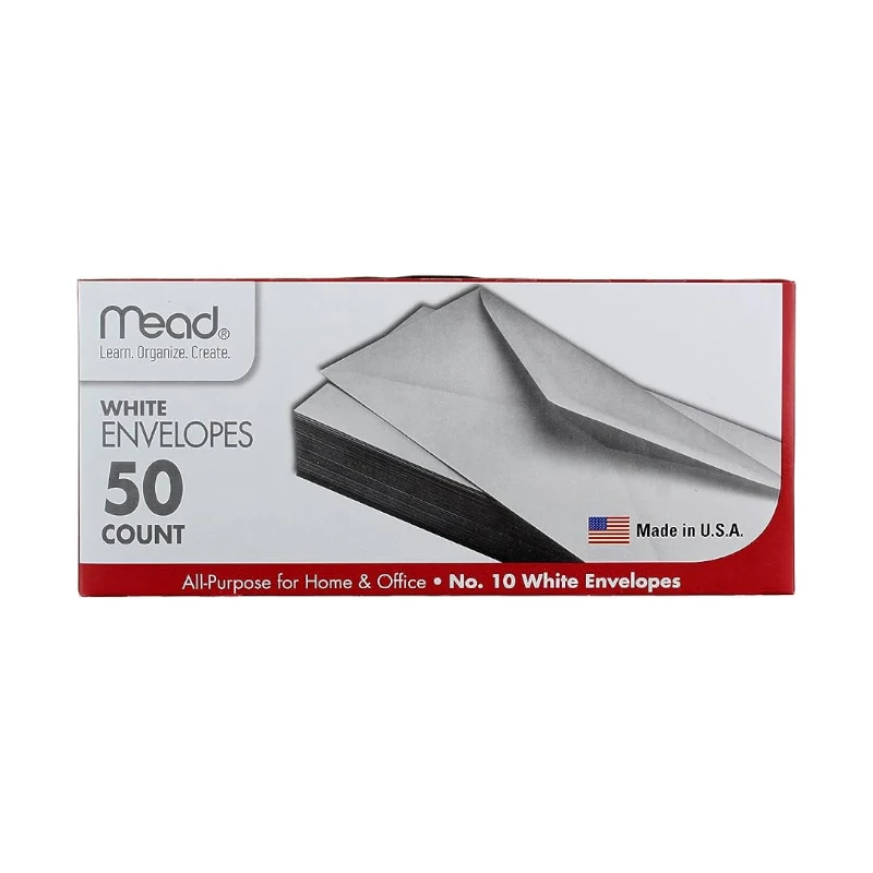 Sobre Blanco Tamañ Oficio 4 1/8 X 9 1/2 Paquete50 Mead