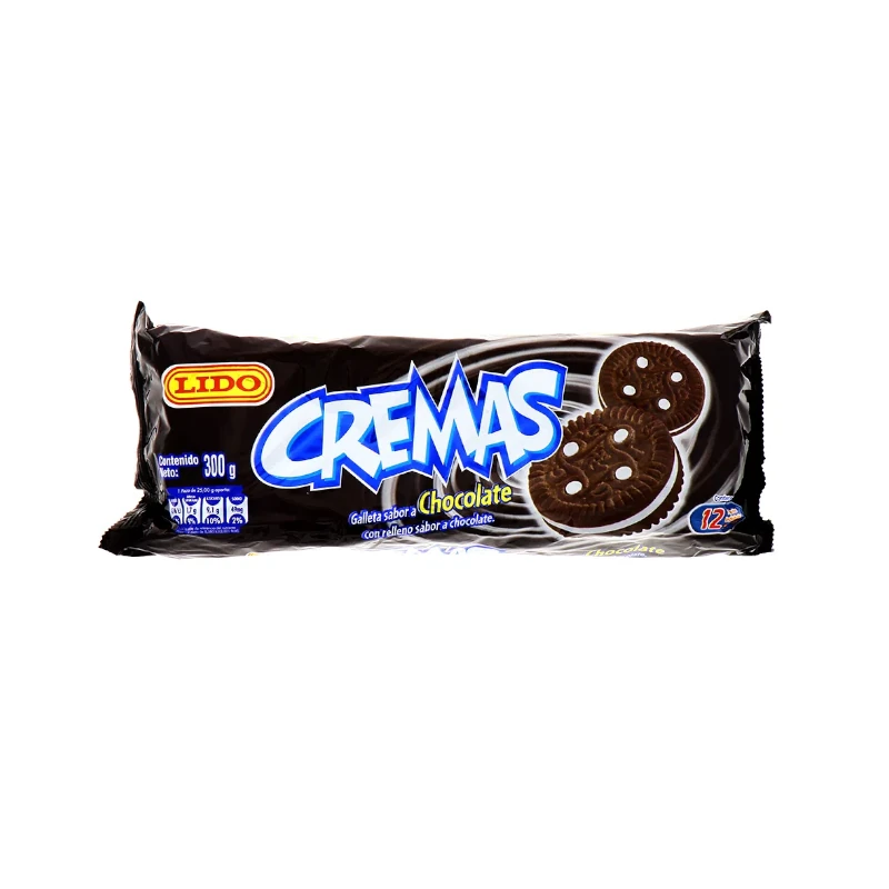 Galleta Lido Cremas Chocolate Paquete 12 300GR