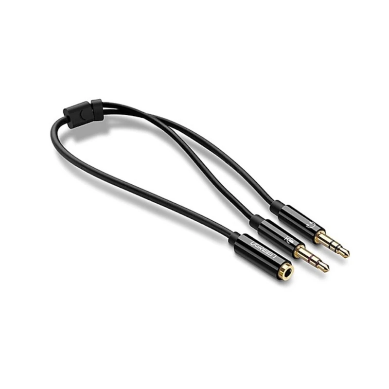 Cable Audio 3.5 Hembra A 3.5 Macho Doble Negro 20Cm Av140 Ugreen