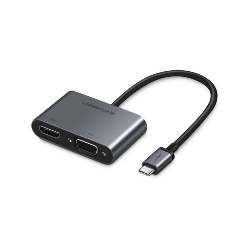 Convertidor Usb-C A Hdmi+Vga+Usb 3.0 Gris Cm162 Ugreen