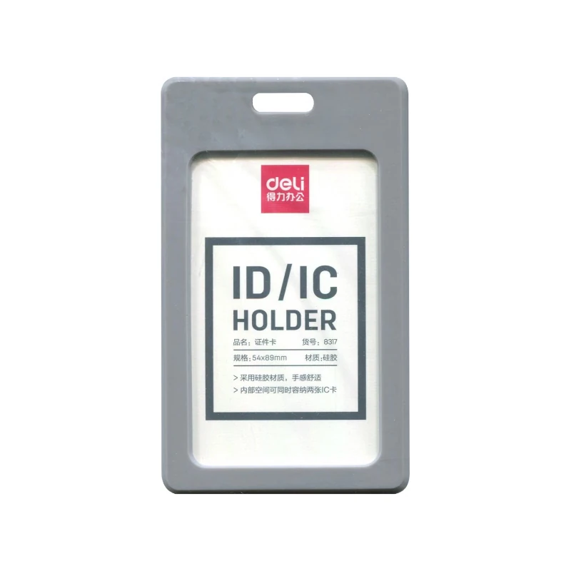 Porta Carnet Goma Deli Vertical Gris