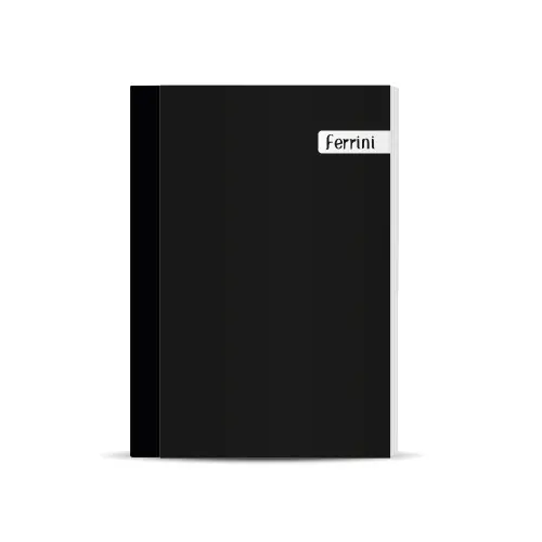 Cuaderno Cosido Gde 200 Pag D-Linea Negro Ferrini