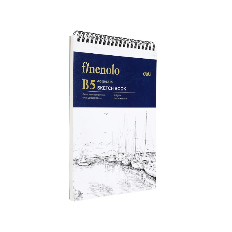 Block Deli Sketch Dibujo/Pintura B5 40 Hojas Espiral Horizontal 100G Finenolo
