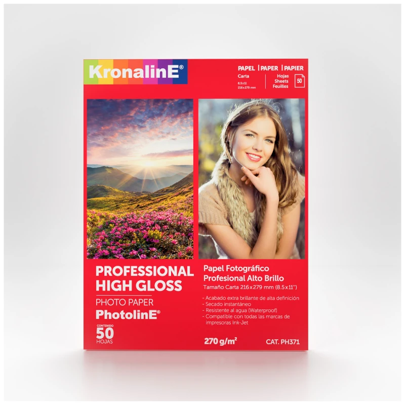 Papel Foto 8.5X11 25Hjs Profesional 270Gr Ph370 Kronaline