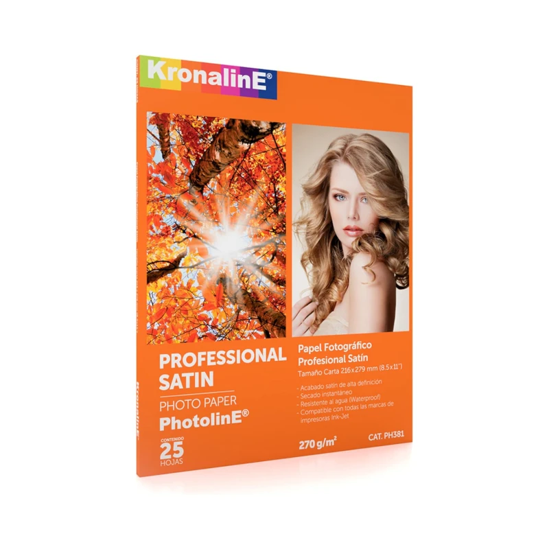 Papel Foto 8.5X11 25Hjs Satin 270Gr Ph381 Kronaline