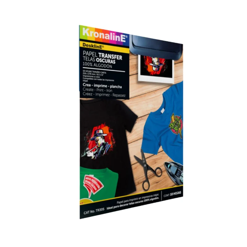 Papel Transfer 8.5X11 10Hjs Tela Oscura 185Gr Tr305 Kronaline