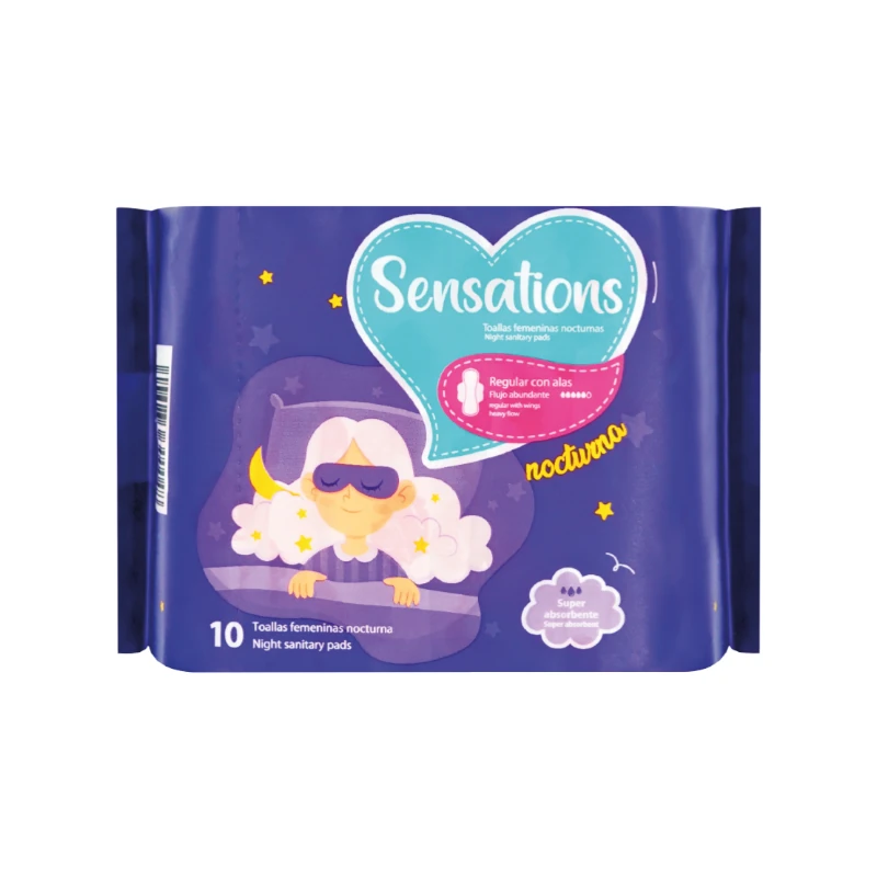 Toalla Sensations Nocturna C/Alas Pqt10