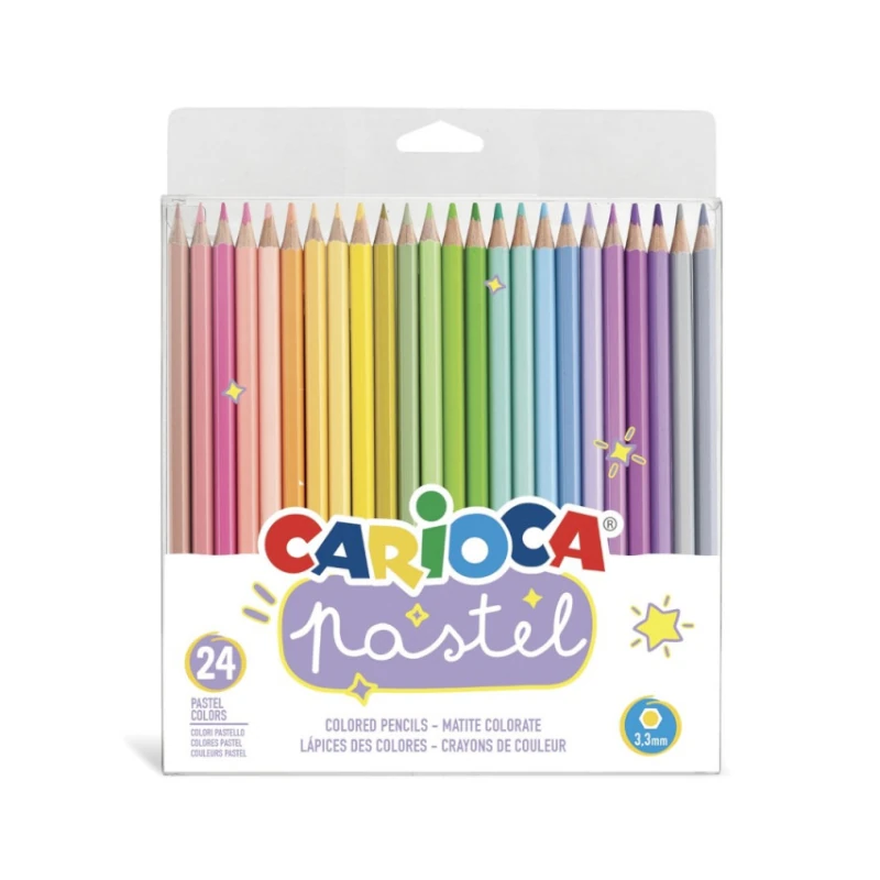 Lapiz Color Largo 24 Colores Pastel Carioca
