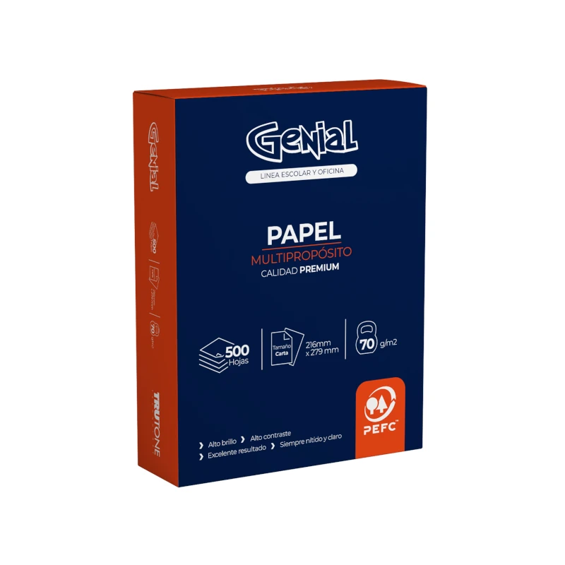 Papel Bond Carta B20 8.5X11  96% Genial