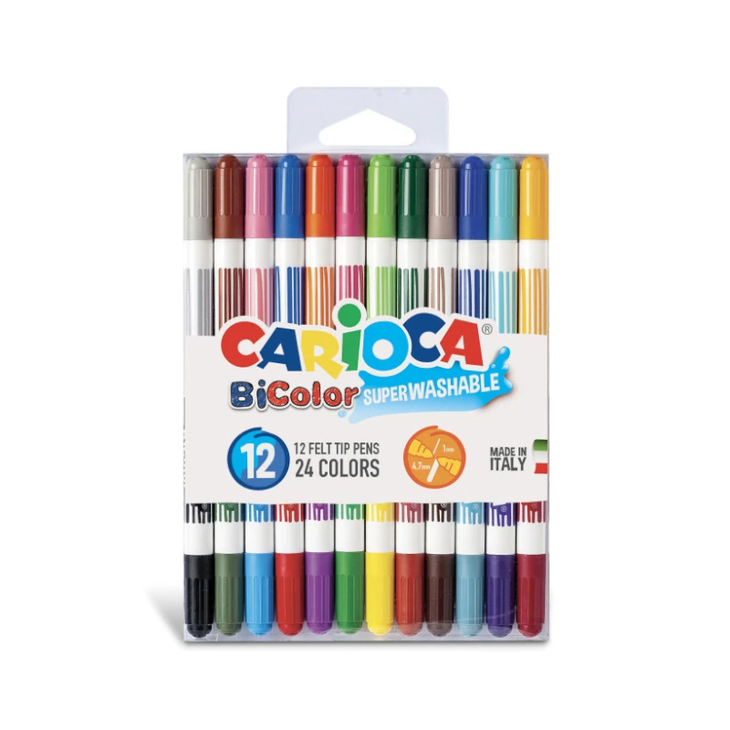 Marcador Escolar Paquete12 Carioca Doble Punta