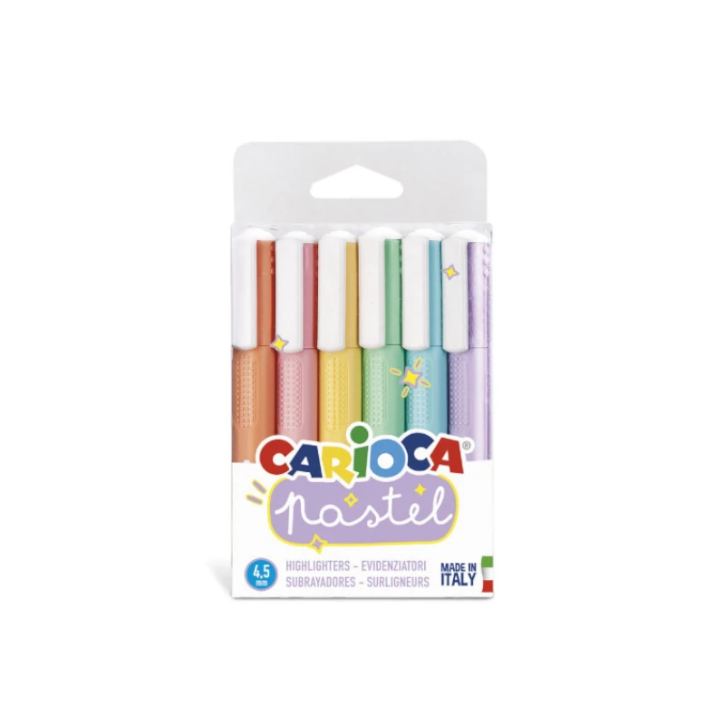 Resaltador 6Colores Carioca Pastel