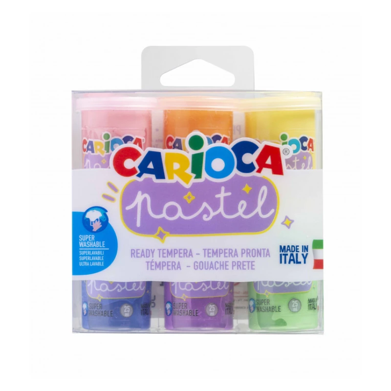Tempera Carioca 6 Colores 25Ml Pastel